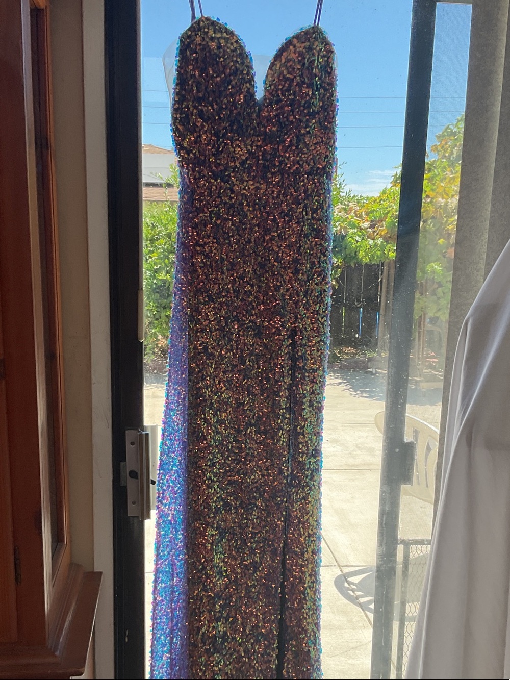 CINDERELLA   La Divine  Sequin Strapless Gown in Iridescent Multi-Color